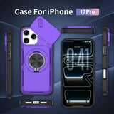 Darrahopens Electronics > Mobile Accessories > Phone Cases & Screen Protectors 2-in-1 Magnetic Sliding Lens Case, Purple for iPhone 17 Pro