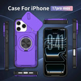 Darrahopens Electronics > Mobile Accessories > Phone Cases & Screen Protectors 2-in-1 Magnetic Sliding Lens Case, Purple for iPhone 17 Pro Max