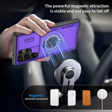 Darrahopens Electronics > Mobile Accessories > Phone Cases & Screen Protectors 2-in-1 Magnetic Sliding Lens Case, Purple for Samsung S23Ultra
