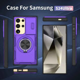 Darrahopens Electronics > Mobile Accessories > Phone Cases & Screen Protectors 2-in-1 Magnetic Sliding Lens Case, Purple for Samsung S24Ultra