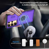 Darrahopens Electronics > Mobile Accessories > Phone Cases & Screen Protectors 2-in-1 Magnetic Sliding Lens Case, Purple for Samsung S24Ultra