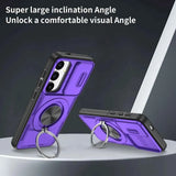 Darrahopens Electronics > Mobile Accessories > Phone Cases & Screen Protectors 2-in-1 Magnetic Sliding Lens Case, Purple for Samsung S25