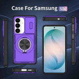 Darrahopens Electronics > Mobile Accessories > Phone Cases & Screen Protectors 2-in-1 Magnetic Sliding Lens Case, Purple for Samsung S26