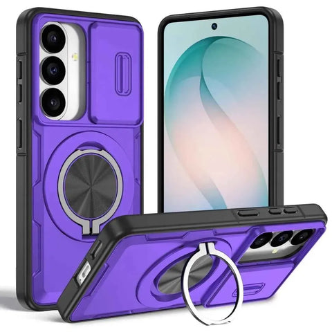 Darrahopens Electronics > Mobile Accessories > Phone Cases & Screen Protectors 2-in-1 Magnetic Sliding Lens Case, Purple for Samsung S26