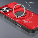 Darrahopens Electronics > Mobile Accessories > Phone Cases & Screen Protectors 2-in-1 Magnetic Sliding Lens Case, Red for iPhone 16 Pro