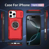 Darrahopens Electronics > Mobile Accessories > Phone Cases & Screen Protectors 2-in-1 Magnetic Sliding Lens Case, Red for iPhone 16 Pro Max