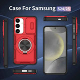 Darrahopens Electronics > Mobile Accessories > Phone Cases & Screen Protectors 2-in-1 Magnetic Sliding Lens Case, Red for Samsung S24