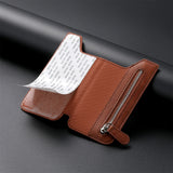 Darrahopens Electronics > Mobile Accessories > Phone Cases & Screen Protectors 2 Pcs Brown Multifunction Stick-On Phone Wallet - PU Leather Card Holder with Zipper & Flip Cover