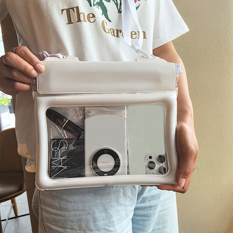 Darrahopens Electronics > Mobile Accessories > Phone Cases & Screen Protectors 2 Pcs White Cute Floating Waterproof Pouch - Touch-Sensitive Screen & Adjustable Strap