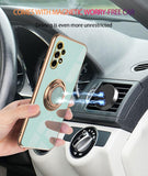 Darrahopens Electronics > Mobile Accessories > Phone Cases & Screen Protectors Case for Samsung Galaxy A32 5G (Green), Samsung A32 5G Case Shockproof, Plating 360 Degree Protection Magnetic Case Car Holder Case_yux