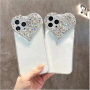 Darrahopens Electronics > Mobile Accessories > Phone Cases & Screen Protectors Compatible iPhone 15 Pro Max Case for Women and Girls, Luxury Bling Rhinestone 3D Diamond Love Case, Cute Pink Glitter, Sparkly Protective Case