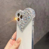 Darrahopens Electronics > Mobile Accessories > Phone Cases & Screen Protectors Compatible iPhone 15 Pro Max Case for Women and Girls, Luxury Bling Rhinestone 3D Diamond Love Case, Cute Pink Glitter, Sparkly Protective Case