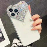 Darrahopens Electronics > Mobile Accessories > Phone Cases & Screen Protectors Compatible iPhone 15 Pro Max Case for Women and Girls, Luxury Bling Rhinestone 3D Diamond Love Case, Cute Pink Glitter, Sparkly Protective Case
