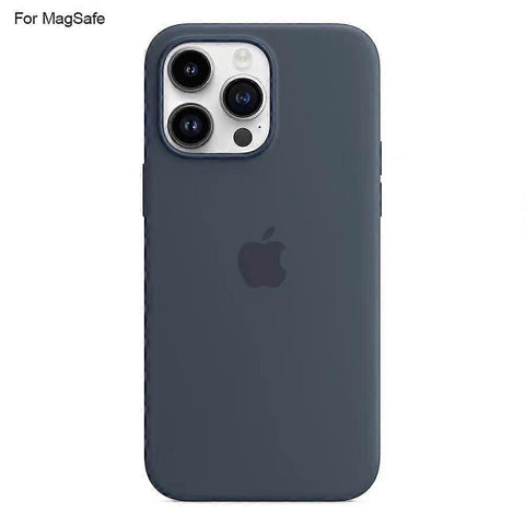 Darrahopens Electronics > Mobile Accessories > Phone Cases & Screen Protectors Compatible with iPhone 14 Pro Case Compatible with MagSafe Liquid Silicone Phone Case [Induction Popover]- Perfet Dark Blue_MGF Dark blue