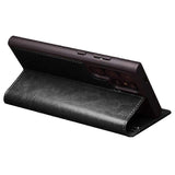 Darrahopens Electronics > Mobile Accessories > Phone Cases & Screen Protectors Compatible with Samsung Galaxy S24 Ultra Mobile Case Wallet Case Flip Stand Phone Protection Genuine Leather Black