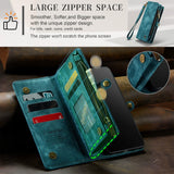 Darrahopens Electronics > Mobile Accessories > Phone Cases & Screen Protectors Detachable 2-in-1 Wallet Case for iPhone16, Samsung with Card Holder, Retro Premium Flip Leather Case Magnetic Zipper Pocket Mobile Phone Case Dark Pink iPhone16 Plus
