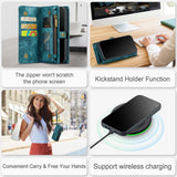 Darrahopens Electronics > Mobile Accessories > Phone Cases & Screen Protectors Detachable 2-in-1 Wallet Case for iPhone16, Samsung with Card Holder, Retro Premium Flip Leather Case Magnetic Zipper Pocket Mobile Phone Case Dark Pink iPhone16 Plus