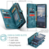Darrahopens Electronics > Mobile Accessories > Phone Cases & Screen Protectors Detachable 2-in-1 Wallet Case for iPhone16, Samsung with Card Holder, Retro Premium Flip Leather Case Magnetic Zipper Pocket Mobile Phone Case Dark Pink iPhone16 Plus