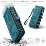 Darrahopens Electronics > Mobile Accessories > Phone Cases & Screen Protectors Detachable 2-in-1 Wallet Case for iPhone16, Samsung with Card Holder, Retro Premium Flip Leather Case Magnetic Zipper Pocket Mobile Phone Case Dark Pink iPhone16 Plus