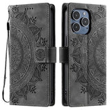 Darrahopens Electronics > Mobile Accessories > Phone Cases & Screen Protectors For iPhone 14 Pro Case Embossed Totem Skin Feel Wallet Leather Phone Case_yux