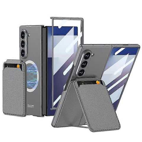 Darrahopens Electronics > Mobile Accessories > Phone Cases & Screen Protectors GKK Integrated Magnetic Foldable Card Slot Phone Case For Samsung Galaxy Z Fold7 5G Grey Grey
