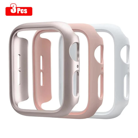 Darrahopens Electronics > Mobile Accessories > Phone Cases & Screen Protectors Hard PC Case for Apple Watch 45mm 41mm 38mm 42mm 40mm 44mm Compatible with iWatch SE Series 9 8 7 6 5 4 3 2 1 Matte Bumper Frame 3pcs