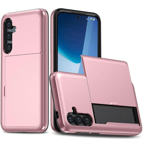 Darrahopens Electronics > Mobile Accessories > Phone Cases & Screen Protectors Hot Compatible with Samsung Galaxy A16 5G/4G Case with Card Holder TPU+PC Back Rose Gold