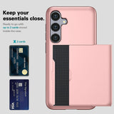 Darrahopens Electronics > Mobile Accessories > Phone Cases & Screen Protectors Hot Compatible with Samsung Galaxy A16 5G/4G Case with Card Holder TPU+PC Back Rose Gold
