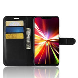 Darrahopens Electronics > Mobile Accessories > Phone Cases & Screen Protectors Huawei Mate 20 Lite mobile case synthetic leather silicone standing wallet litchi texture - Black Black Black
