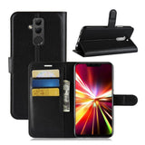 Darrahopens Electronics > Mobile Accessories > Phone Cases & Screen Protectors Huawei Mate 20 Lite mobile case synthetic leather silicone standing wallet litchi texture - Black Black Black