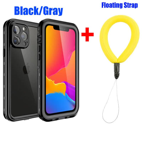 Darrahopens Electronics > Mobile Accessories > Phone Cases & Screen Protectors IP68 Waterproof Case for iPhone 15 14 13 12 11 Pro Max XS Max XR 7 8 RedPepper Transparent Protection Diving Underwater Swimming Outdoor Sports BK with Strap BK with Strap i-Phone 14 Pro Max