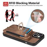 Darrahopens Electronics > Mobile Accessories > Phone Cases & Screen Protectors iPhone 13 Pro Leather Case Brown RFID Anti-Theft Swipe Loop Buckle with Card Holder and Leather Lanyard