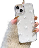 Darrahopens Electronics > Mobile Accessories > Phone Cases & Screen Protectors iPhone 15 Case Compatible with iPhone 15, Shiny 3D Bowknot, Cute Transparent White Phone Cover