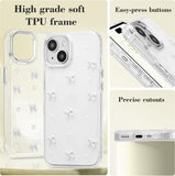 Darrahopens Electronics > Mobile Accessories > Phone Cases & Screen Protectors iPhone 15 Case Compatible with iPhone 15, Shiny 3D Bowknot, Cute Transparent White Phone Cover
