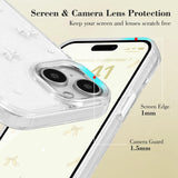 Darrahopens Electronics > Mobile Accessories > Phone Cases & Screen Protectors iPhone 15 Case Compatible with iPhone 15, Shiny 3D Bowknot, Cute Transparent White Phone Cover
