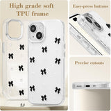 Darrahopens Electronics > Mobile Accessories > Phone Cases & Screen Protectors iPhone 15 Plus Case Bling Glitter 3D Bowknot Clear Slim Soft Protective Case Black