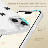 Darrahopens Electronics > Mobile Accessories > Phone Cases & Screen Protectors iPhone 15 Plus Case Bling Glitter 3D Bowknot Clear Slim Soft Protective Case Black