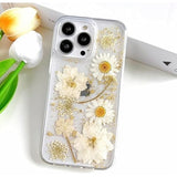 Darrahopens Electronics > Mobile Accessories > Phone Cases & Screen Protectors iPhone 16 Plus Case with Real Flowers Design, Transparent Glitter Floral TPU Slim Soft Protective Case for Women
