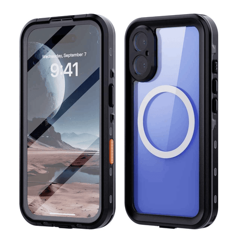 Darrahopens Electronics > Mobile Accessories > Phone Cases & Screen Protectors iPhone 16 Pro Max Waterproof Phone Case IP68 Drop Protection Snow Dust Resistant with Lanyard for Swimming Skiing Off Road Adventures(black)