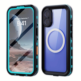 Darrahopens Electronics > Mobile Accessories > Phone Cases & Screen Protectors iPhone 16  Waterproof Phone Case IP68 Drop Protection Snow Dust Resistant with Lanyard for Swimming Skiing Off Road Adventures(black)