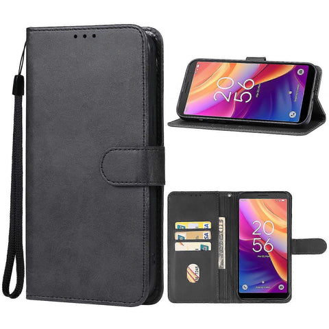 Darrahopens Electronics > Mobile Accessories > Phone Cases & Screen Protectors Leather Case for TCL 501 Black