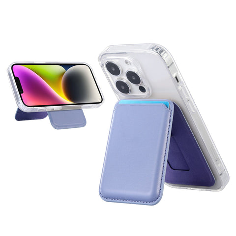 Darrahopens Electronics > Mobile Accessories > Phone Cases & Screen Protectors Light Purple Slim Magnetic Card Holder Wallet with Adjustable Kickstand - MagSafe Compatible