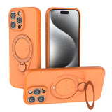Darrahopens Electronics > Mobile Accessories > Phone Cases & Screen Protectors Magnetic Shockproof Case with 360-Degree Rotating Ring Stand for iPhone 16 Pro Max – Slim Protective Phone Cover with Airbag Corners and Wireless Charging Support for Home, Office, Travel and Daily Use (Orange)