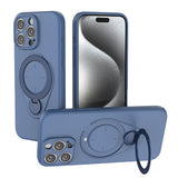 Darrahopens Electronics > Mobile Accessories > Phone Cases & Screen Protectors Magnetic Shockproof Case with 360-Degree Rotating Ring Stand for iPhone 16 Pro Max – Slim Protective Phone Cover with Airbag Corners and Wireless Charging Support for Home, Office, Travel and Daily Use (Blue)