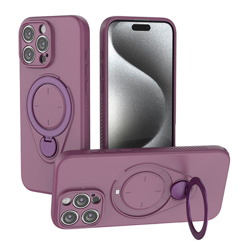 Darrahopens Electronics > Mobile Accessories > Phone Cases & Screen Protectors Magnetic Shockproof Case with 360-Degree Rotating Ring Stand for iPhone 16 Pro Max – Slim Protective Phone Cover with Airbag Corners and Wireless Charging Support for Home, Office, Travel and Daily Use (Purple)