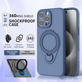 Darrahopens Electronics > Mobile Accessories > Phone Cases & Screen Protectors Magnetic Shockproof Case with 360-Degree Rotating Ring Stand for iPhone 16 Pro – Slim Protective Phone Cover with Airbag Corners and Wireless Charging Support for Home, Office, Travel and Daily Use (Green)
