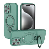 Darrahopens Electronics > Mobile Accessories > Phone Cases & Screen Protectors Magnetic Shockproof Case with 360-Degree Rotating Ring Stand for iPhone 16 Pro – Slim Protective Phone Cover with Airbag Corners and Wireless Charging Support for Home, Office, Travel and Daily Use (Green)