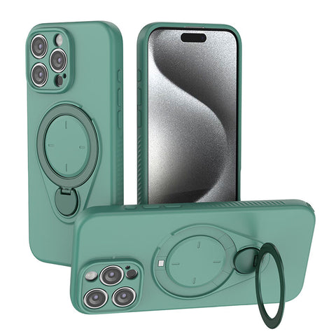 Darrahopens Electronics > Mobile Accessories > Phone Cases & Screen Protectors Magnetic Shockproof Case with 360-Degree Rotating Ring Stand for iPhone 16 Pro – Slim Protective Phone Cover with Airbag Corners and Wireless Charging Support for Home, Office, Travel and Daily Use (Green)