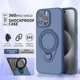 Darrahopens Electronics > Mobile Accessories > Phone Cases & Screen Protectors Magnetic Shockproof Case with 360-Degree Rotating Ring Stand for iPhone 16 Pro – Slim Protective Phone Cover with Airbag Corners and Wireless Charging Support for Home, Office, Travel and Daily Use (Black)