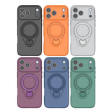 Darrahopens Electronics > Mobile Accessories > Phone Cases & Screen Protectors Magnetic Shockproof Phone Case with 360-Degree Rotating Ring Stand and Wireless Charging Support for iPhone 17 Pro – Slim Protective Cover Designed for Home Use, Office Work, Travel, Commuting and Everyday On-the-Go Lifestyle (Grey)